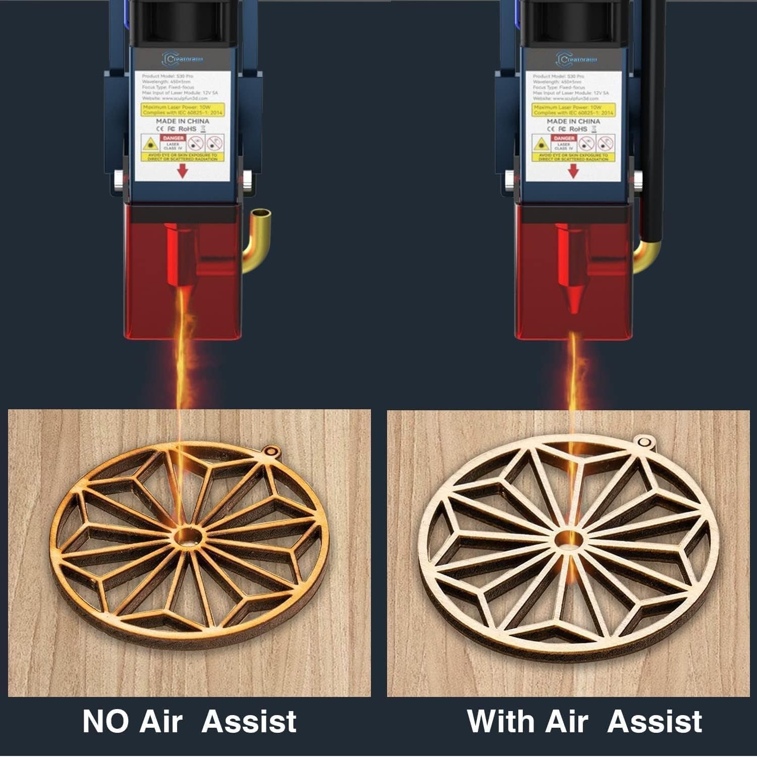 Air Assist Laser, 18L/Min Luftpumpe Für Lasergravierer Mit Speed Control, Laserpumpe Für Gravur Schneide Maschine, Kompatibel Mit S9/S10/A5 PRO/A10 PRO/TTS-55 PRO, Luftstromkontroll