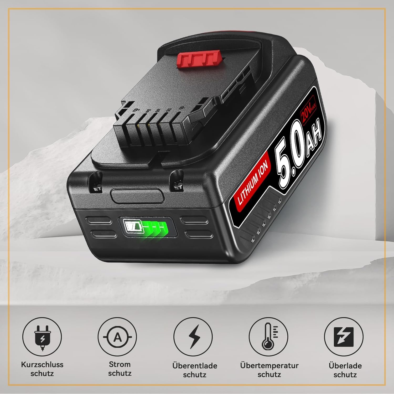 18V 5.0Ah Li-Ion Akku Ersatzakku Für Dewalt Akku 18V Max DCB200 DCB201 DCB184 DCB182 DCB181 DCB180 Mit Led-Anzeige Für Elektrowerkzeuge