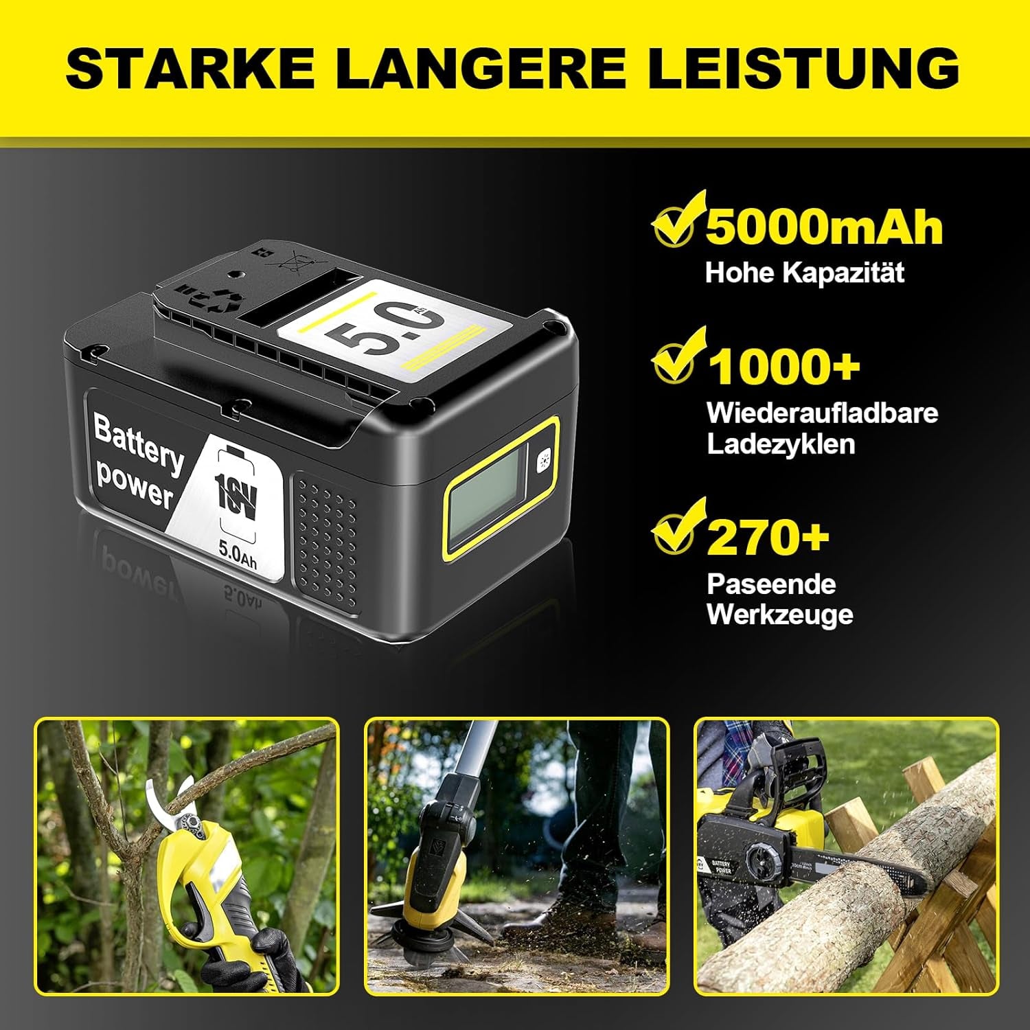 18V 5.0Ah Ersatzakku Für Kärcher Battery Power 18/50 Akku Kompatibel Mit Kärcher 18V Battery Power Werkzeugen