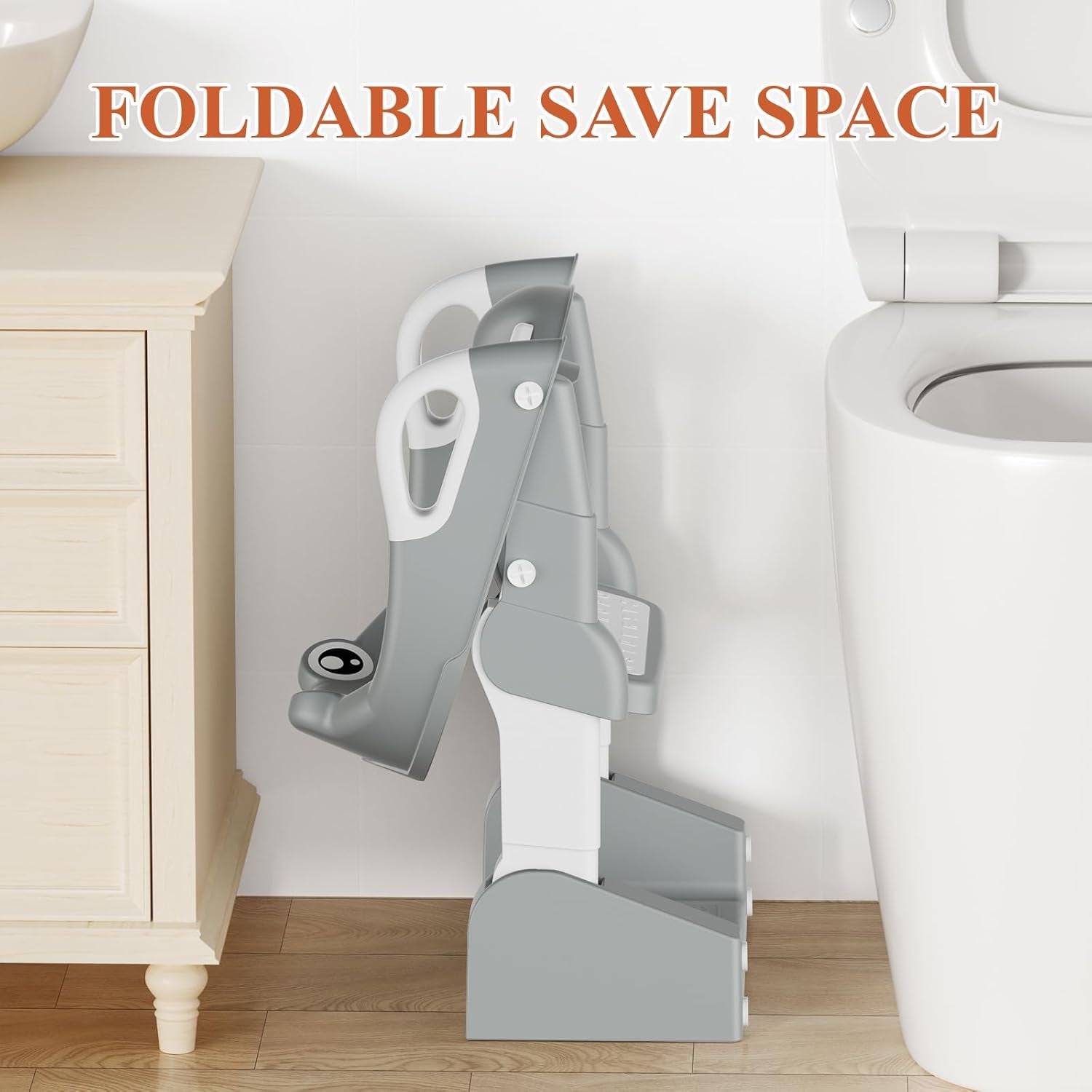 2 in 1 Toilettensitz Kinder, Toilettensitz Kinder Mit Treppe Für Jungen Mädchen Baby, Upgraded 2-In-1 Kinder WC Sitz Mit Treppe Mit Urinal Und Spritzschutz (Gray)