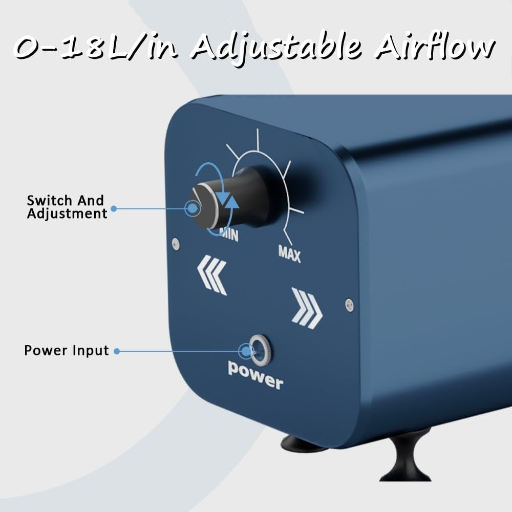 Air Assist Laser, 18L/Min Luftpumpe Für Lasergravierer Mit Speed Control, Laserpumpe Für Gravur Schneide Maschine, Kompatibel Mit S9/S10/A5 PRO/A10 PRO/TTS-55 PRO, Luftstromkontroll