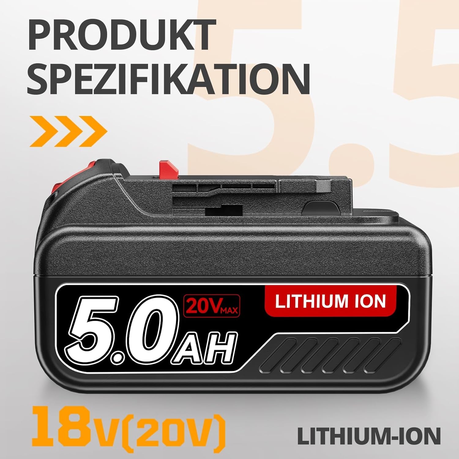18V 5.0Ah Li-Ion Akku Ersatzakku Für Dewalt Akku 18V Max DCB200 DCB201 DCB184 DCB182 DCB181 DCB180 Mit Led-Anzeige Für Elektrowerkzeuge