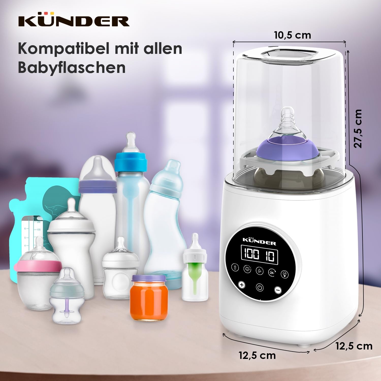 10-In-1 Flaschenwärmer Baby, Babykostwärmer Mit Schnellem Aufwärmen, Warmhalten, Abtauen – Babyflaschen Wärmer Mit Lcd-Display Und Fernbedienung, Sterilisator Für Babyflaschen, Baby Bottle Warmer