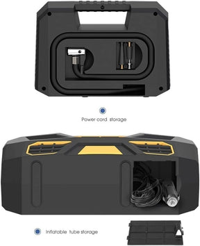 Tragbarer Luftkompressor, 150 PSI, 12 V DC, Reifenfüller Mit Lcd-Display Und Led-Lampe, Schwarz/Gelb