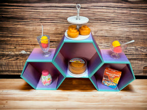 Großes Pentagon Regal stapelbar passend für Miniverse in verschiedenen Farben