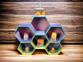 Großes Pentagon Regal stapelbar passend für Miniverse in verschiedenen Farben