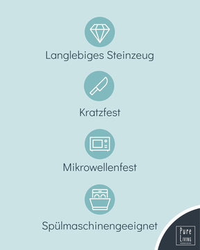 PURE LIVING INTERIOR DESIGN 6X Steingut Teller Groß Hygge Serie - Speiseteller Spülmaschinen-, Mikrowellen-, Kratzfest - Geschirrset 6 Personen, Essteller - Elegantes Gerilltes Geschirr in Beige