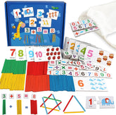 TEUVO Montessori Mathematik Zählen Spielzeug Für Kinder 3-6 Jahre, Vorschule Lernspielzeug Mit Zahlenpuzzle/Zählstäbe/Mathekarten, Mathematik Lernmaterial Für Home Schule Lehre