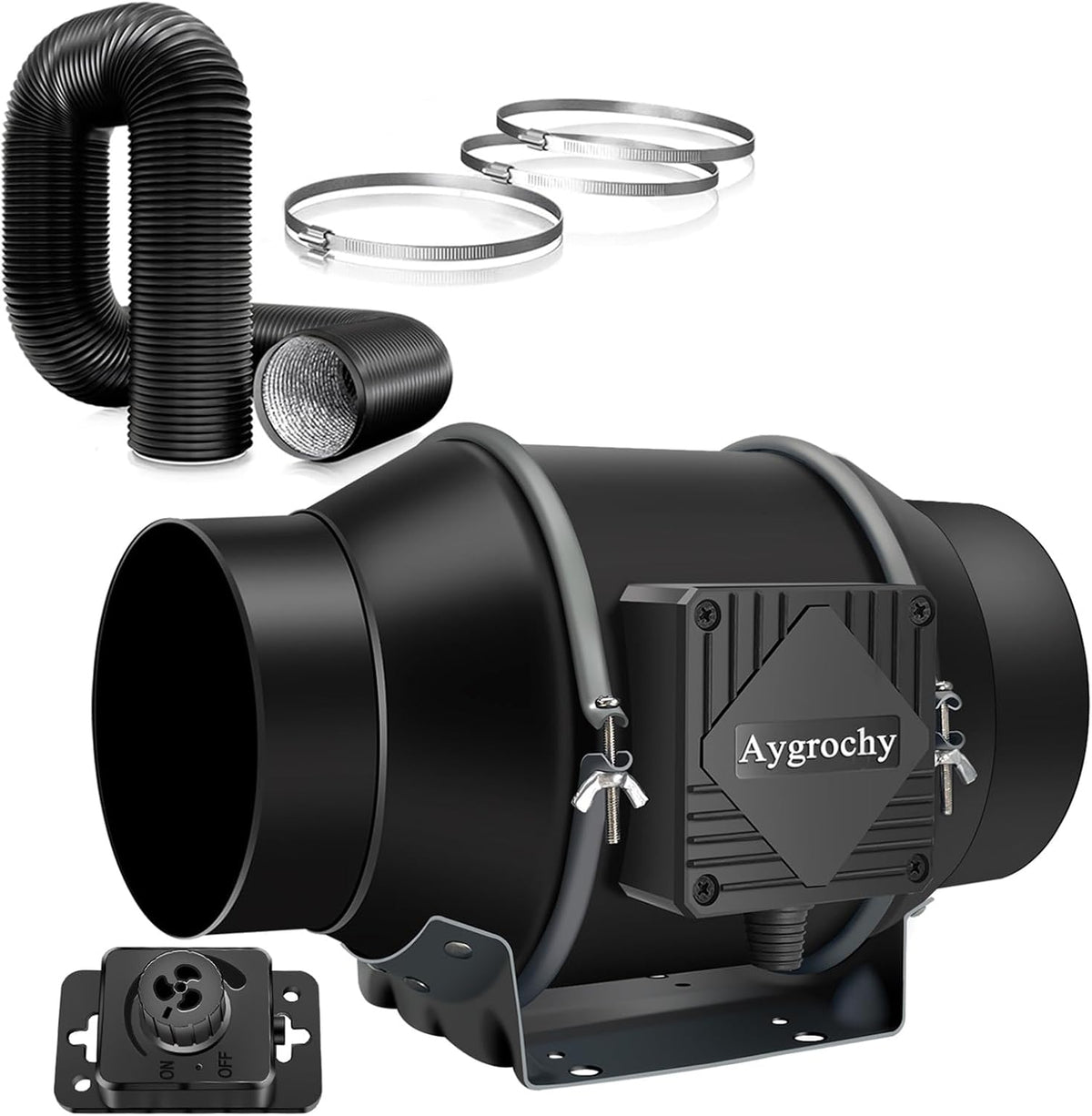 150Mm Abluftset, Drehstrom Ec Motor Rohrventilator Komplettset, Lüftungsset Mit Drehzahlregler, Abluftschlauch, Belüftungssystem Für Growzelt, Growbox, Gewächshaus, Hydroponik