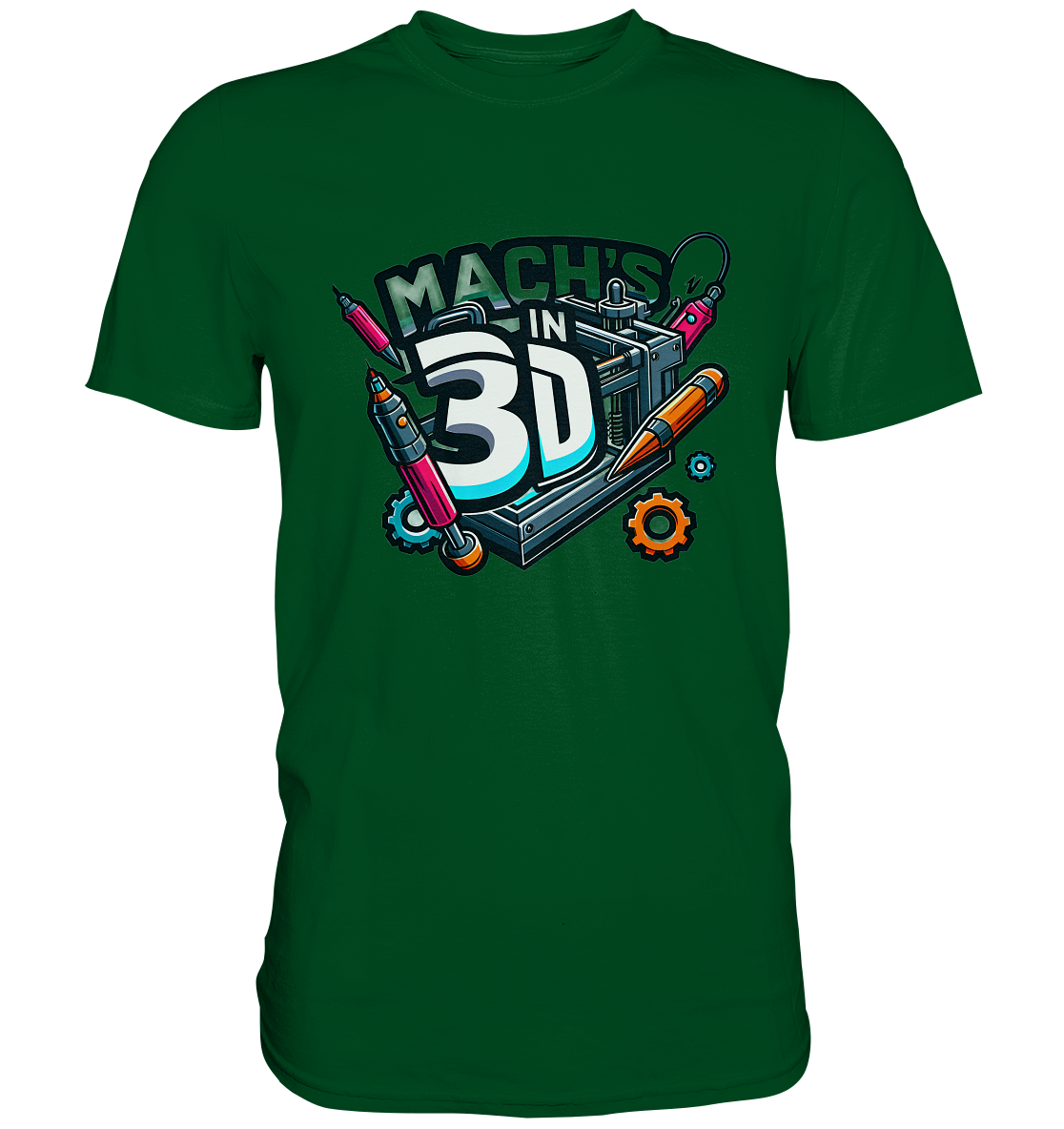 T-Shirts mit dem Design „Mach's in 3D“ in vielen Farben und Größen - Premium Shirt