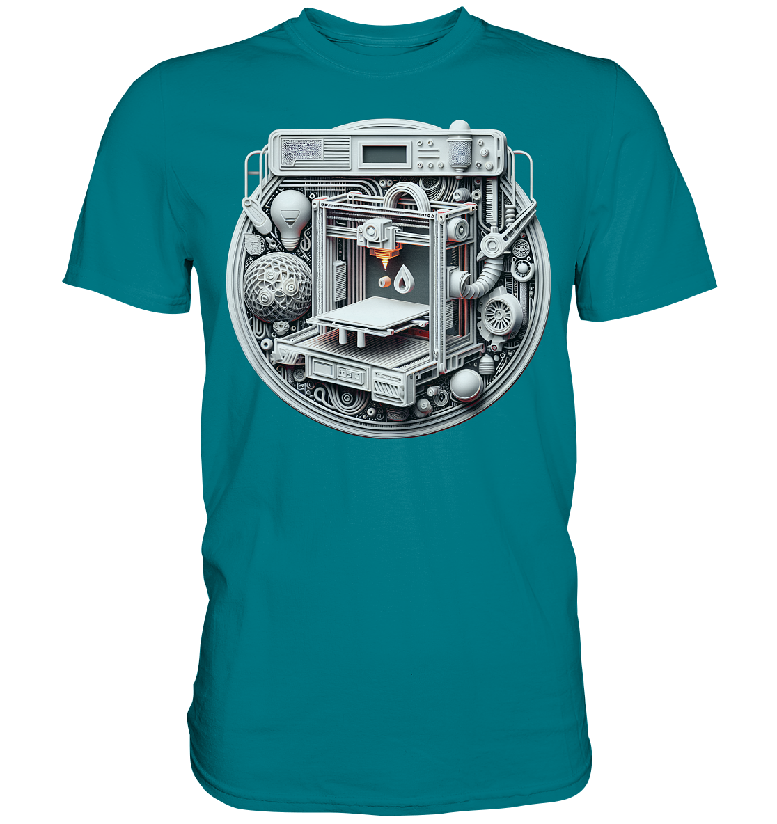 Premium T-Shirts mit dem Design „3D Print“ – Ein Must-Have für 3D-Druck-Enthusiasten - Premium Shirt