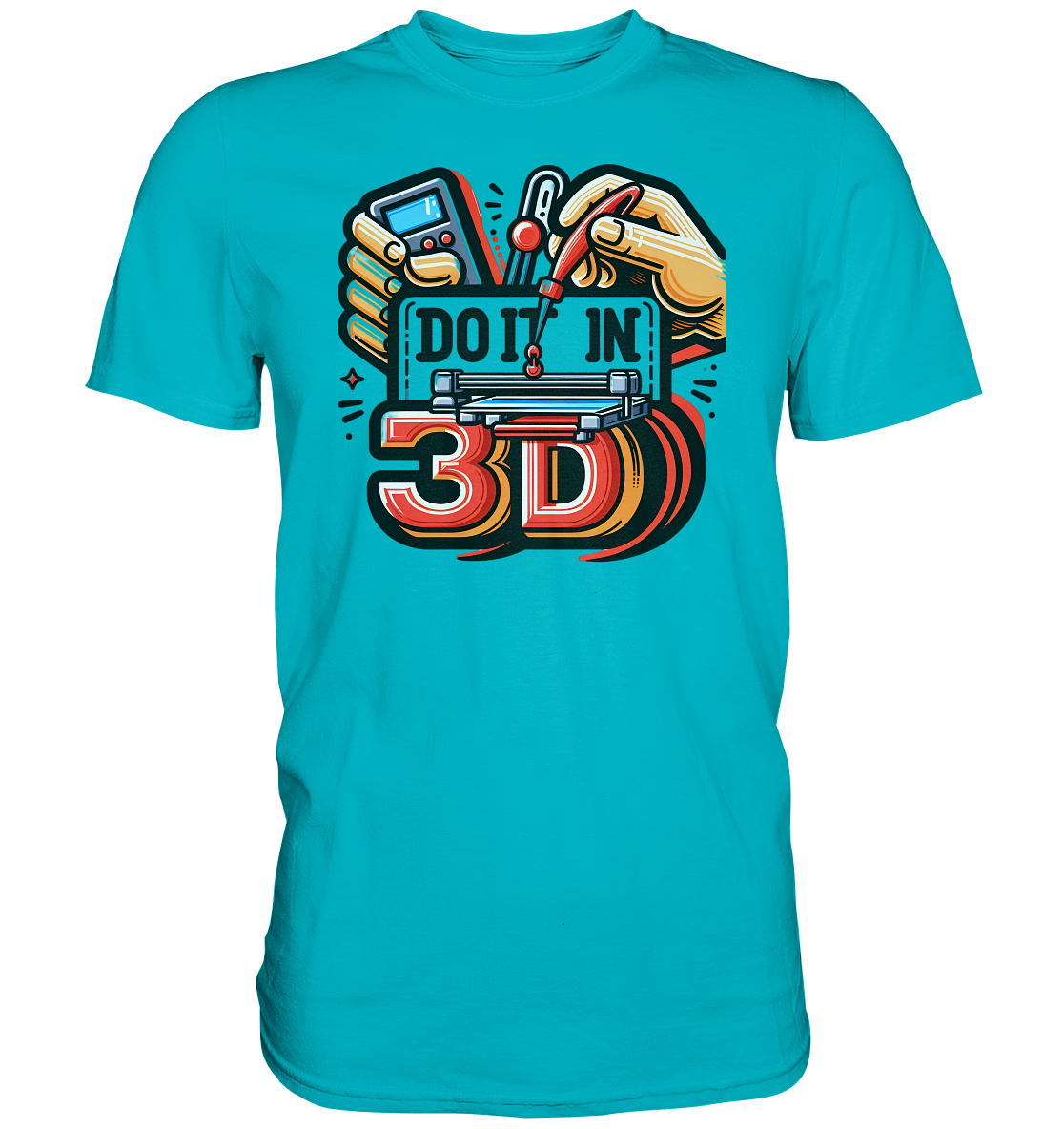 T-Shirts mit dem Design „Mach's in 3D“ V2 in vielfältiger Auswahl - Premium Shirt