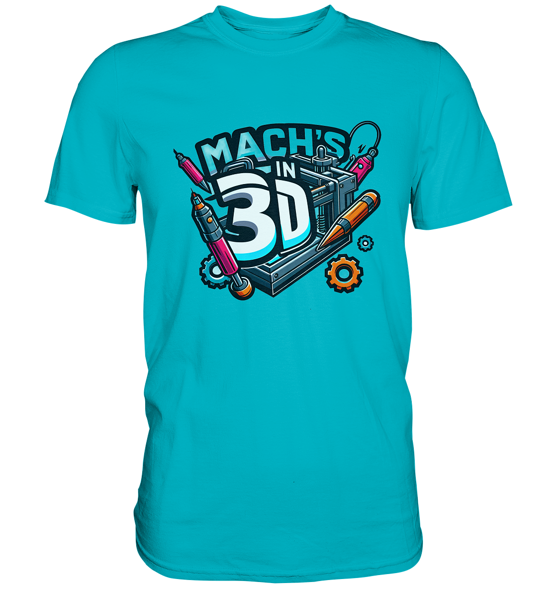 T-Shirts mit dem Design „Mach's in 3D“ in vielen Farben und Größen - Premium Shirt