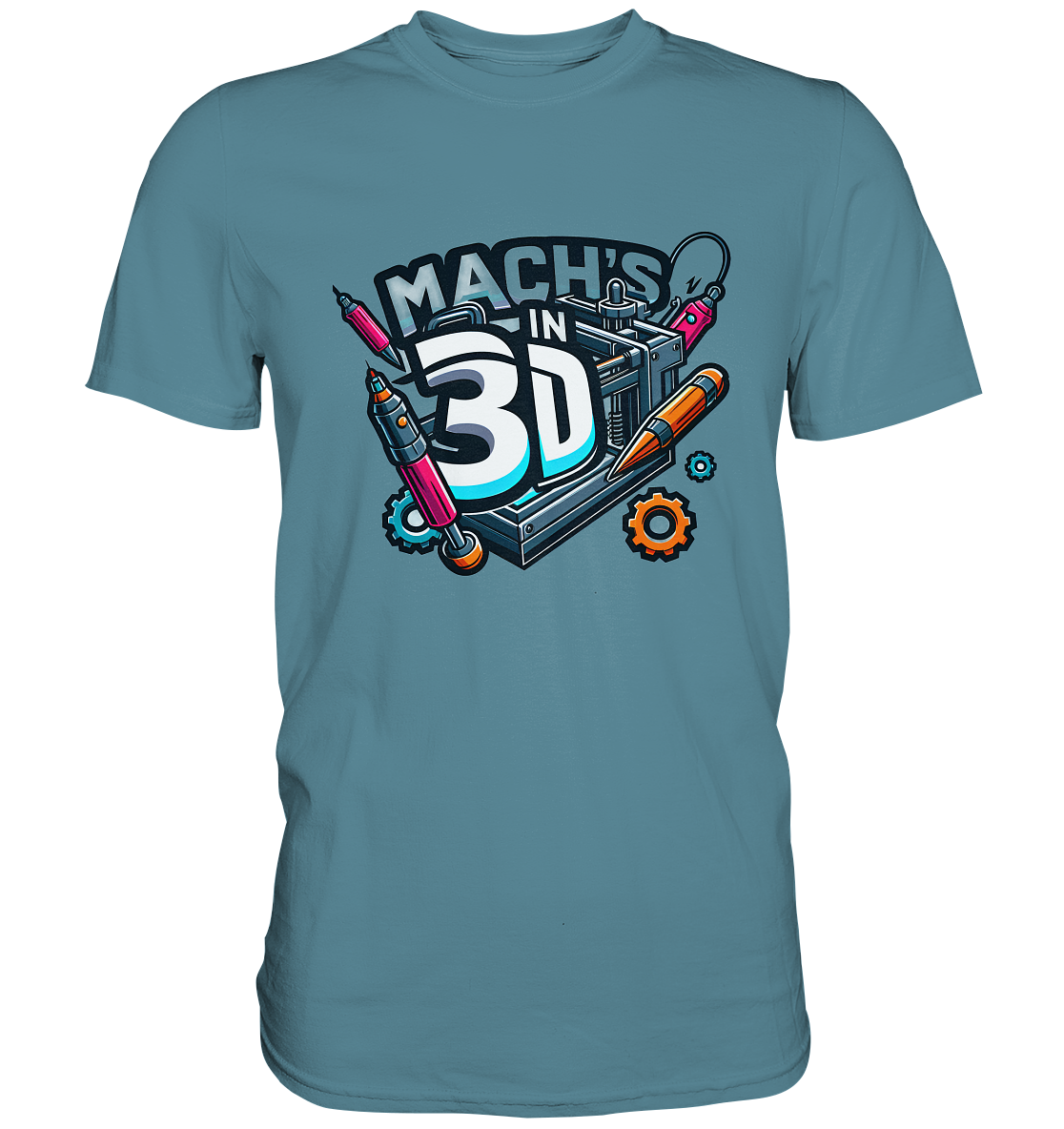 T-Shirts mit dem Design „Mach's in 3D“ in vielen Farben und Größen - Premium Shirt