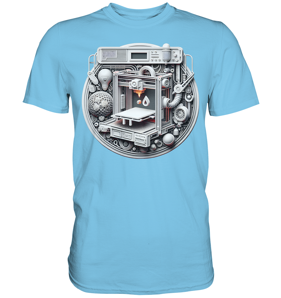 Premium T-Shirts mit dem Design „3D Print“ – Ein Must-Have für 3D-Druck-Enthusiasten - Premium Shirt