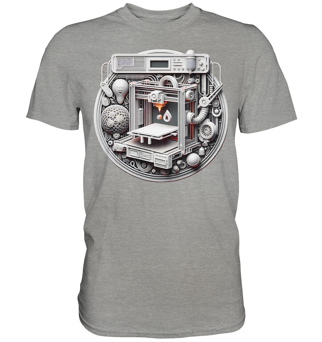 Premium T-Shirts mit dem Design „3D Print“ – Ein Must-Have für 3D-Druck-Enthusiasten - Premium Shirt