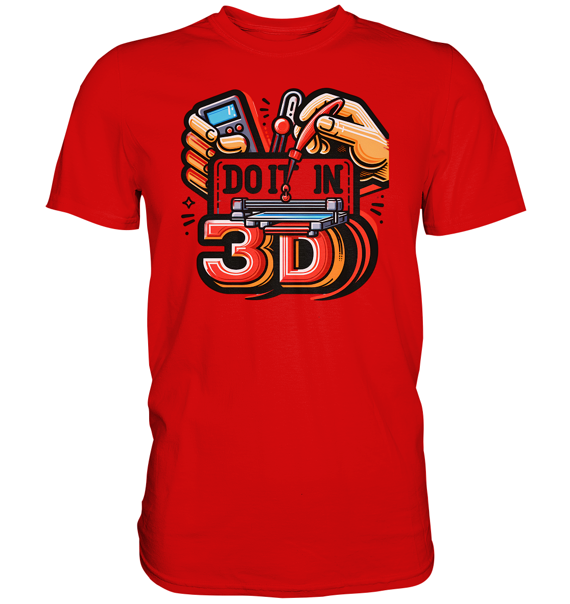 T-Shirts mit dem Design „Mach's in 3D“ V2 in vielfältiger Auswahl - Premium Shirt