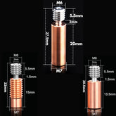 V6 Titan Legierung Bi-Metall Wärme  Kehle E3D Glatte Gewinde Heatbreak 1,75mm